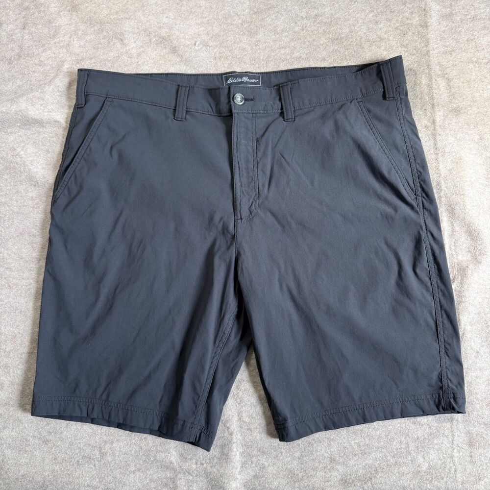 Eddie Bauer Travex shorts mens 42 gray lightweight nylon hiking outdoor gorpcore